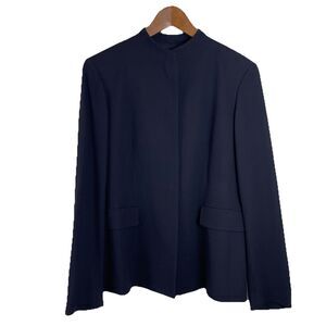 Anne Klein Navy Blazer Stand Collar-8